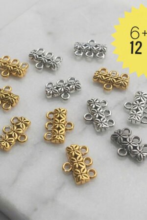 Combo golden & silver Three loop small connected pack of 12 pcs