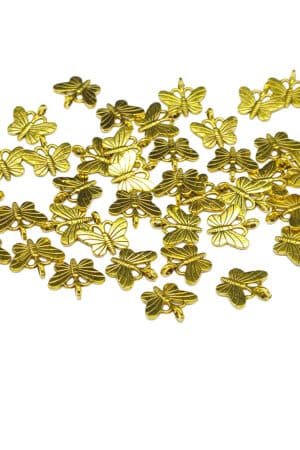 Gold colour butterfly. Charms for jewellery making