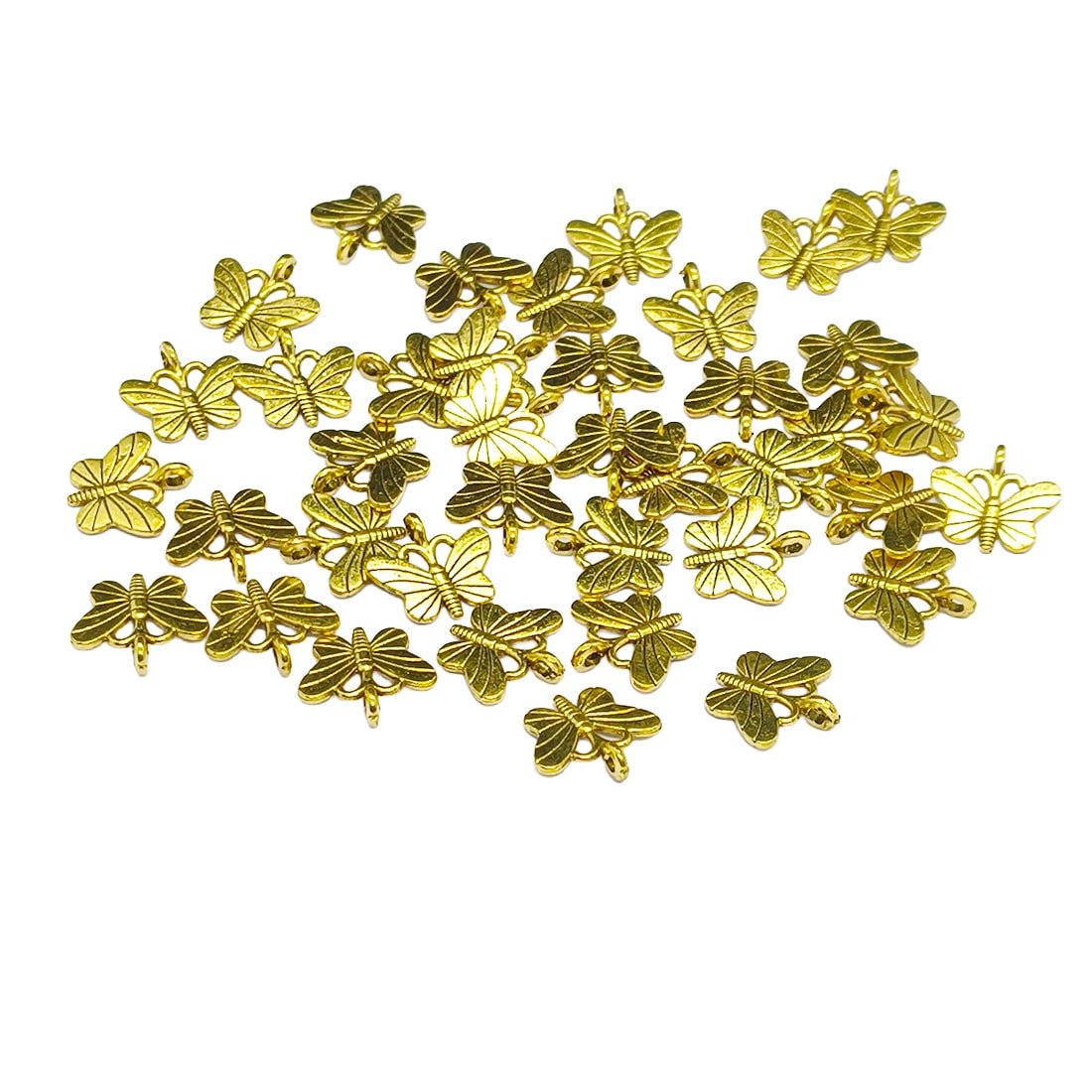 Gold colour butterfly. Charms for jewellery making