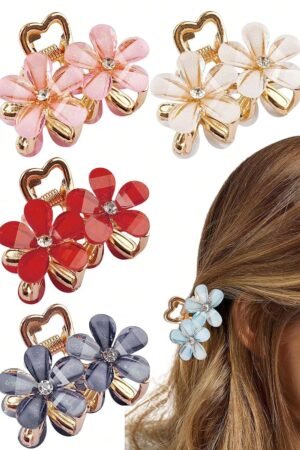 Crystal Flower Hair Claw