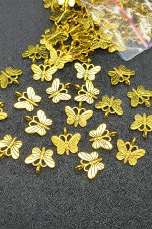 Gold colour butterfly charms for jewellery making