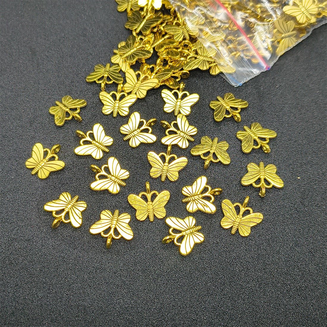 Gold colour butterfly charms for jewellery making